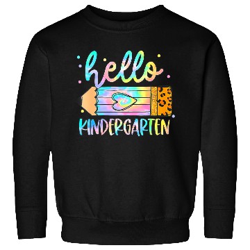 Discover Back To School Hello Kindergarten Leopard Tie Dye Sweatshirts