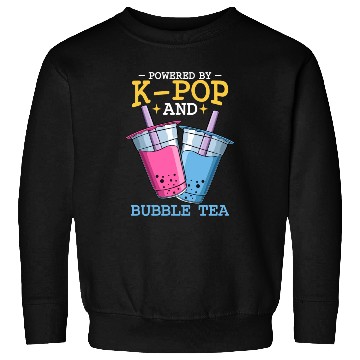 Discover Powered By K Pop And Bubble Tea Kawaii Korean Boba Sweatshirts