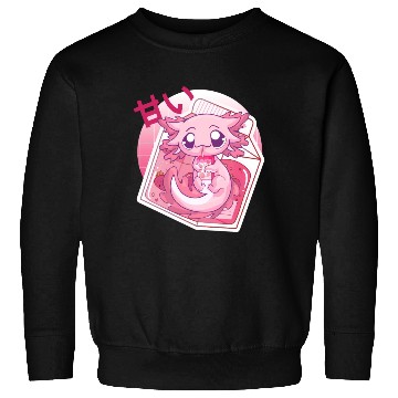Discover Axolotl Pastel Goth Strawberry Milk Shake Anime Ja Sweatshirts