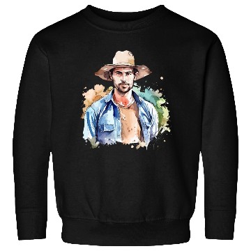 Discover Harvest Hues - Watercolor Style Farmer Artwork Sweatshirts