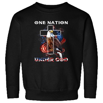 Discover One Nation Under God Jesus Usa Cross Bald Eagle Sweatshirts