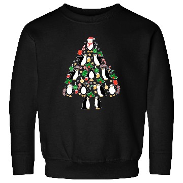 Discover Penguins Tree Santa Fun Celebration Sweatshirts