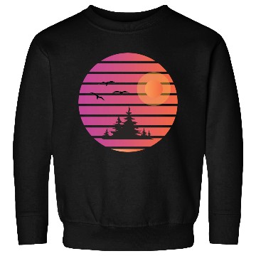 Discover Retro Sun pine tree design Sweatshirts