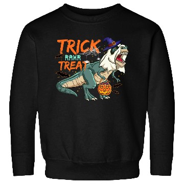 Discover Trick Or Treat Saurus With Pumpkin Halloween Sweatshirts