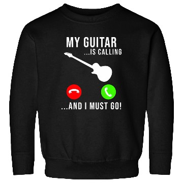 Discover My Guitar Is Calling - Funny Bass Guitar Music Sweatshirts