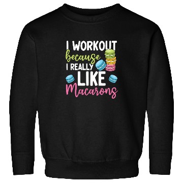 Discover Funny Macaron Workout Ice Cream Sandwich Macaron Sweatshirts