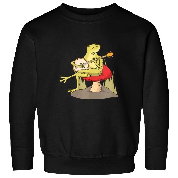 Discover Cottagecore Aesthetic Frog Lover Banjo Player Sweatshirts
