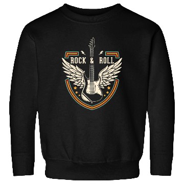 Discover Rock and Roll Music Lover Guitar Wings Sweatshirts