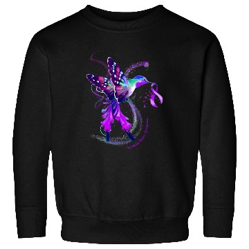 Discover Hummingbird Purple Ribbon Pancreatic Cancer Sweatshirts