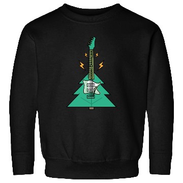 Discover Electric Green Guitar On Christmas Tree Sweatshirts