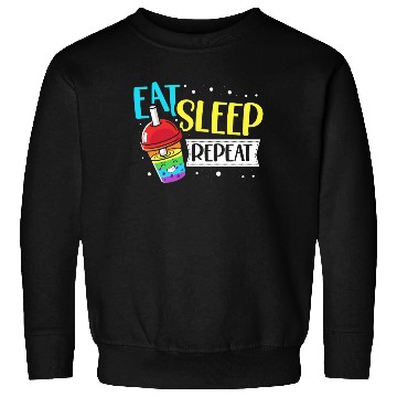 Discover Eat Sleep Boba Tea Repeat Bubble Tea Lover Drinker Sweatshirts