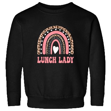 Discover Lunch Lady Leopard Rainbow Back To School Sweatshirts