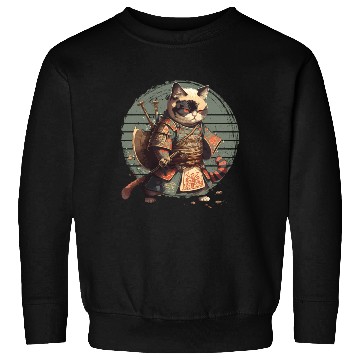 Discover Samurai Cat Warrior Japanese Ninja Cat Kawaii Sweatshirts