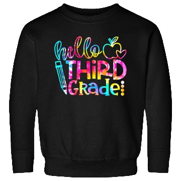 Discover Tie Dye Hello 3rd Grade Teacher Student Back To Sweatshirts