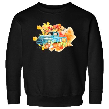 Discover Vintage Fall Truck Pumpkins Autumn Leaves It's Sweatshirts
