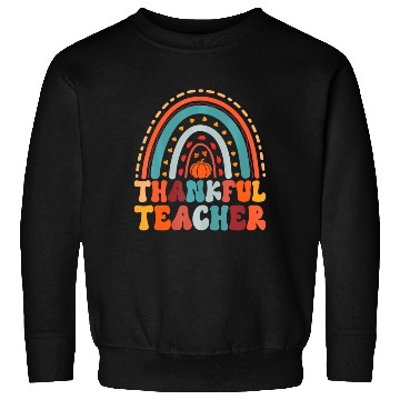 Discover Thankful Teacher Pumpkin Autumn Leaves Rainbow Sweatshirts
