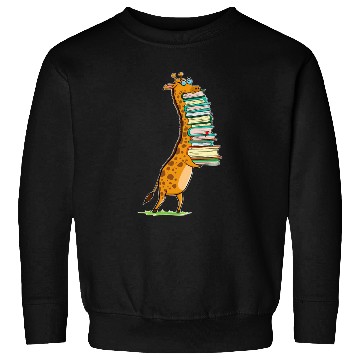 Discover Book Reading Giraffe I Love My Library Sweatshirts