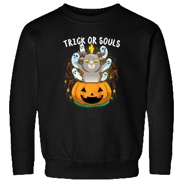 Discover Trick Or Souls Halloween Baphomet Satanic Pumpkin Sweatshirts