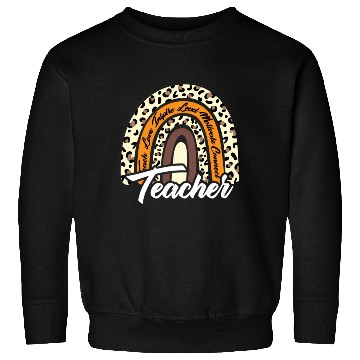 Discover Leopard Rainbow Teacher Love Inre Teaching School Sweatshirts