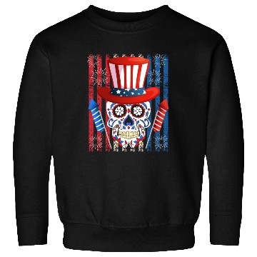 Discover Independence Day Firecracker Skull USA Party Sweatshirts