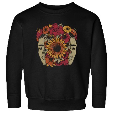 Discover Frida Kahlo Head Flowers Sweatshirts