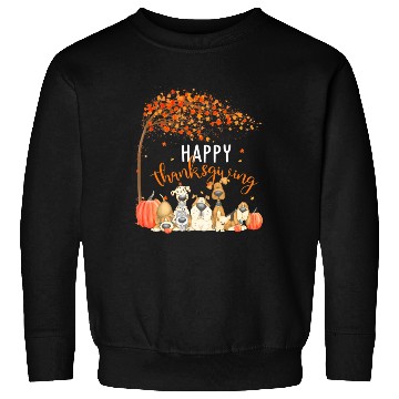 Discover Cute Dogs Autumn Leaves Pumpkin Happy Sweatshirts