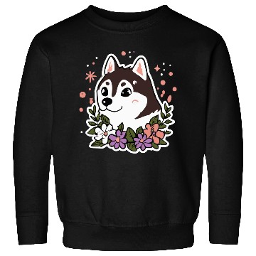 Discover Husky Flowers Dog Lover Malamute Sweatshirts