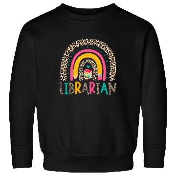Discover Librarian Boho Rainbow Leopard Back To School Book Sweatshirts