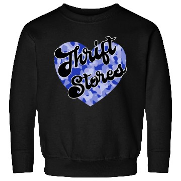 Discover Thrift Stores blue camo heart Sweatshirts