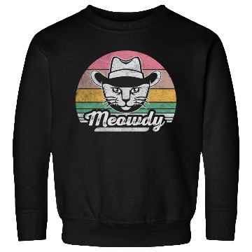 Discover Mashup Between Meow And Howdy Cat Meme Cat Sweatshirts