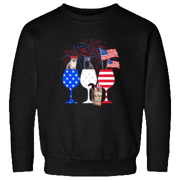 Discover Cat 4Th Of July Red White Blue Wine Sweatshirts