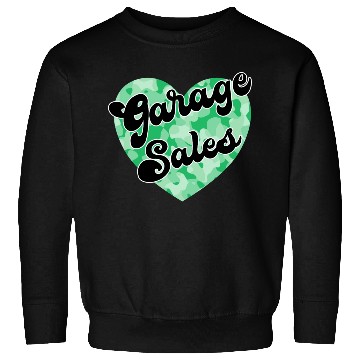 Discover Garage Sales green camo heart Sweatshirts
