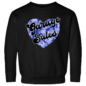 Discover Garage Sales blue camo heart Sweatshirts