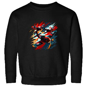 Discover Spitfire Airplane Vintage Pilot Aviator Military Sweatshirts