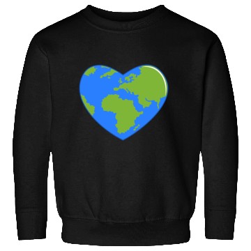 Discover Earth Day World Map as Love Heart Sweatshirts