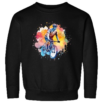 Discover Ride to Freedom - Watercolor Style Cycling Art Sweatshirts