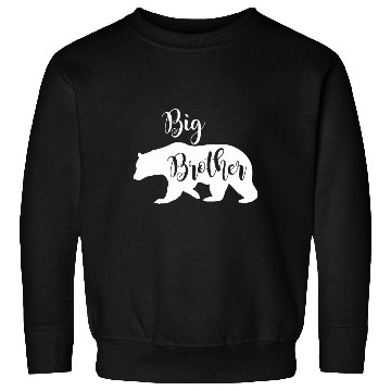 Discover Big Brother Bear Design in White Fun Sibling Gift Sweatshirts