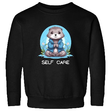 Discover Yoga Meditation Jump-start your zen Otter Sweatshirts