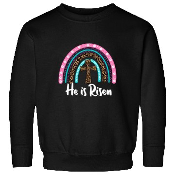 Discover Easter For Christian N Mom He Is Risen Leopard Sweatshirts