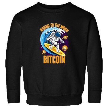 Discover RIDING TO THE MOON- Bitcoin Sweatshirts