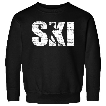 Discover Distressed Skiing For Skiers Sweatshirts