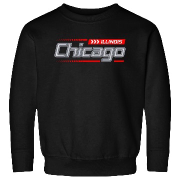 Discover Illinois Chicago city racing typeface Sweatshirts