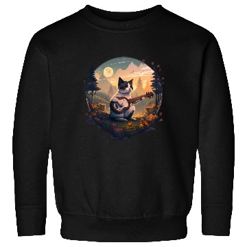 Discover Cottagecore Aesthetic - Cat Playing Guitar - Sweatshirts