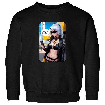 Discover Cyberpunk Waifu Influencer Design 2 Sweatshirts