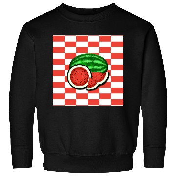 Discover Watermelon on Watermelon Pink Background Sweatshirts