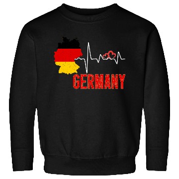 Discover Germany Flag Map Heartbeat For German Pride Sweatshirts