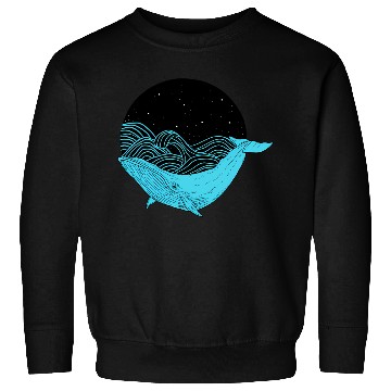 Discover Humpback Whale Midnight Space Whale Sweatshirts
