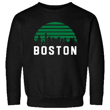 Discover Boston Massachusetts Cityscape Green Sweatshirts
