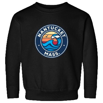 Discover Nantucket Massachusetts Ma Nautical Waves Sweatshirts