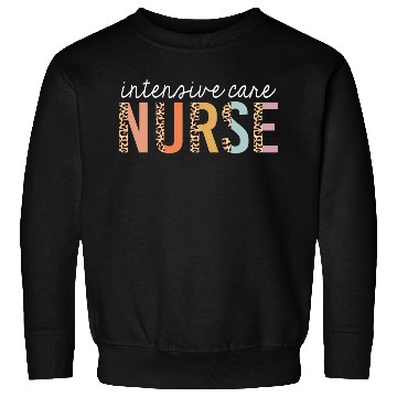 Discover Intensive Care Nurse Leopard Print Icu Nursing Sweatshirts